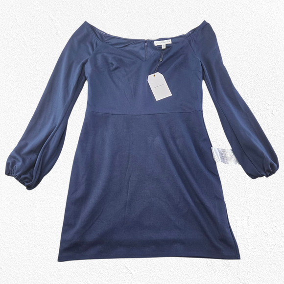 Dress the Population Navy Esperanza Sweetheart Balloon Sleeve Mini Dress Size Lg - Picture 1 of 13